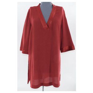 H&M Brick Red Tunic w/ Satin Trim 8